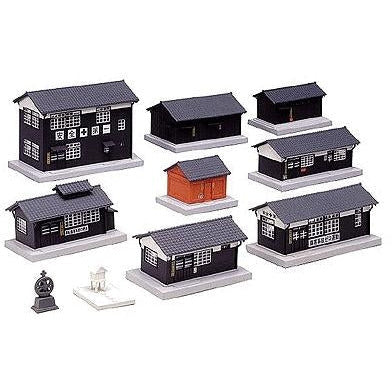 Kato, 23-233, N Scale, Wood Station Buildings Set, (Built-Up)