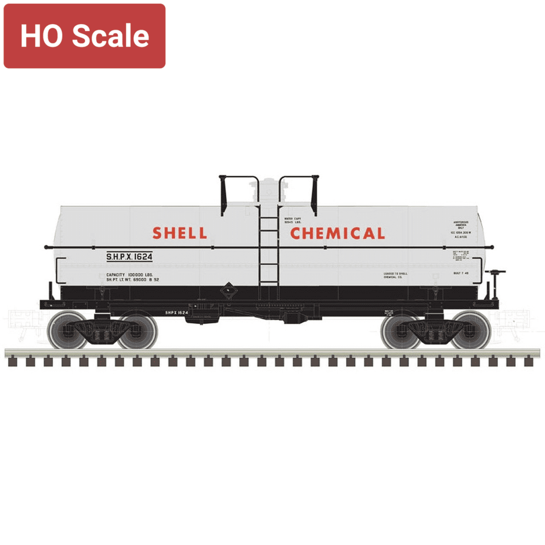 Atlas, HO Scale, 20005491, 11000 Gallon Tank Car, Shell Chemical, #1618