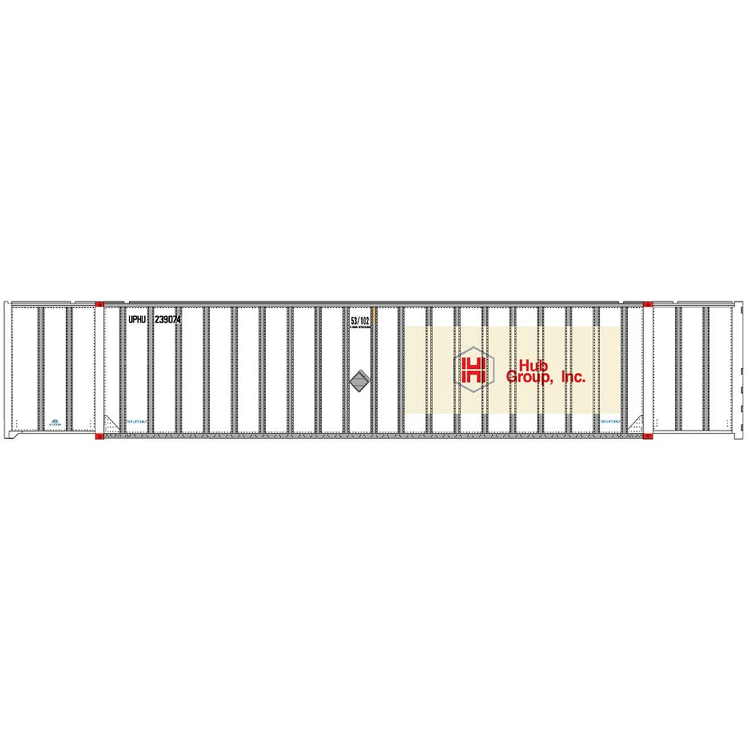 Intermountain, 30624-02, HO Scale, 53' Hyundai Container - Hi Cube, HUB Group- Ex-STAX Patch, 239567/240193
