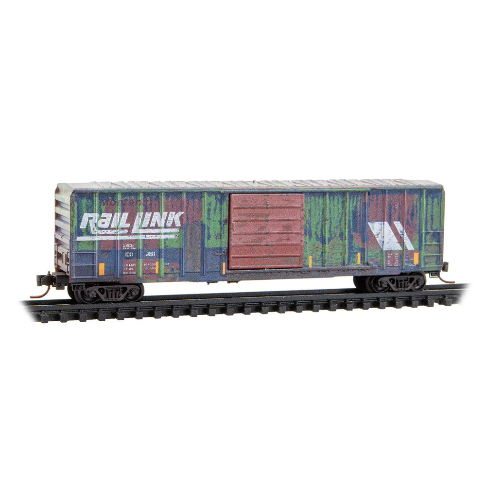 Micro-Trains by Atlas, 983-105 108, N Scale, Weathered, 50' Single Door Rib Side Box Car without Roofwalk, 3 pack