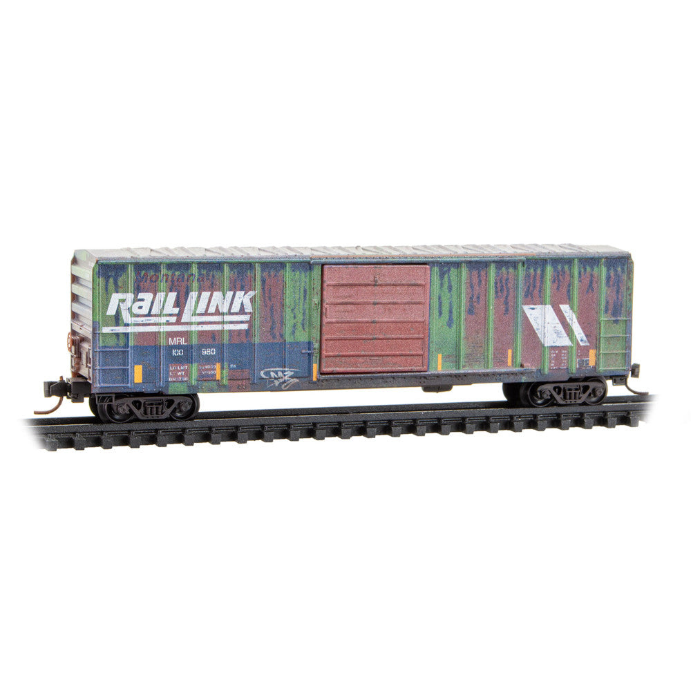Micro-Trains by Atlas, 983-105 108, N Scale, Weathered, 50' Single Door Rib Side Box Car without Roofwalk, 3 pack