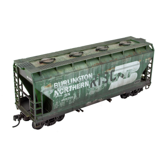 Micro-Trains by Atlas, 2200-10008, HO Scale, AFC 2-Bay Covered Hopper, Burlington Northern ex-SLSF, #419256, Weathered KIT