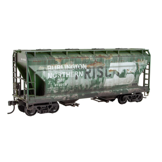 Micro-Trains by Atlas, 2200-10008, HO Scale, AFC 2-Bay Covered Hopper, Burlington Northern ex-SLSF, #419256, Weathered KIT