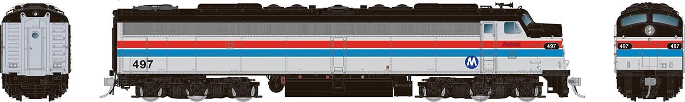 Rapido, HO Scale, 28806, EMD E8A, Metro North, EX-Amtrak, #497, DCC & Sound