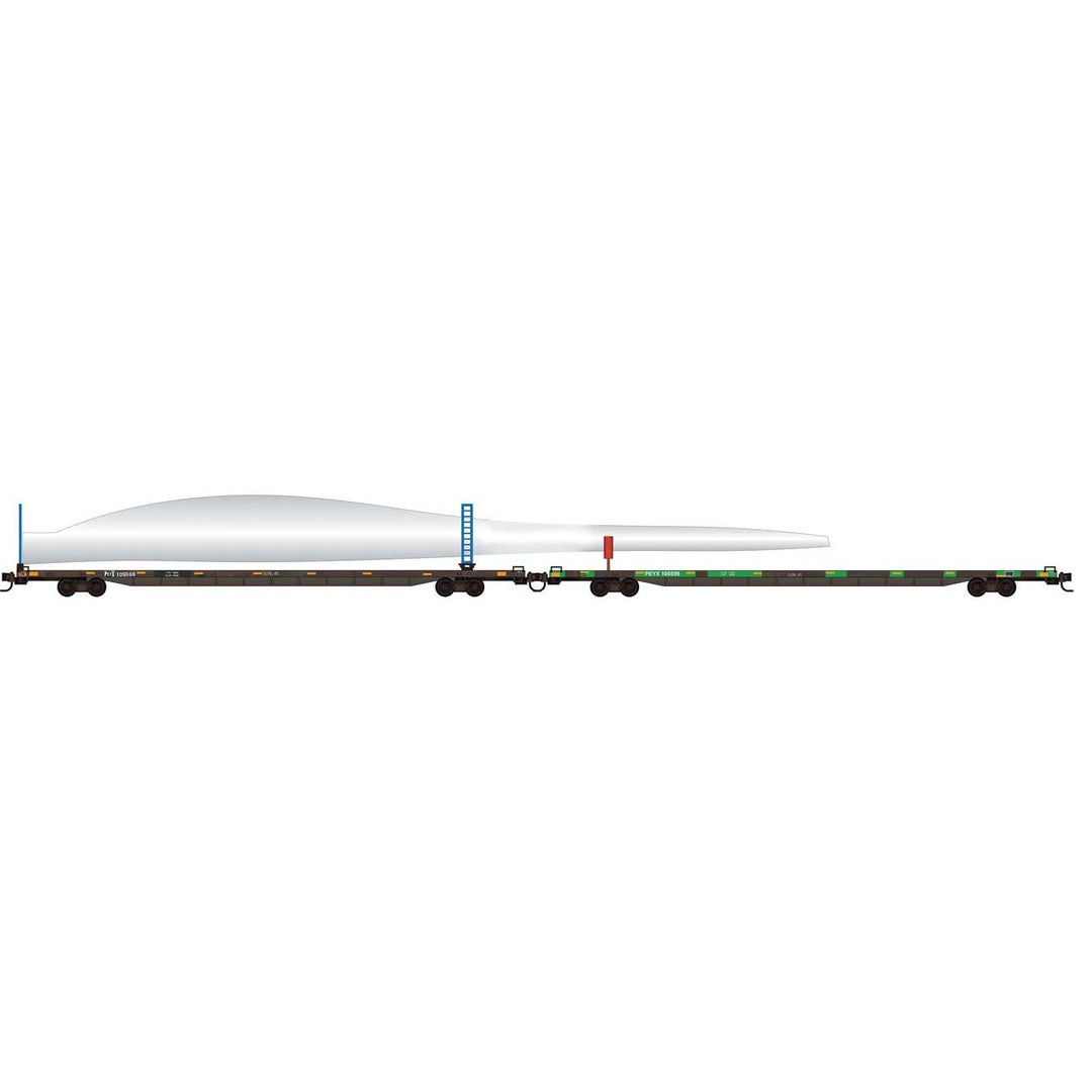 Micro-Trains Lines, 983 02 286, 89'4" Flatcar Set w/Wind Turbine Blade, & Holder Kit,  #105569& #105598 - Ready to Run