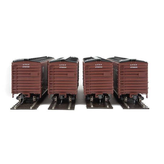 Walthers, 910-51400, HO Scale, 40' PS-1 Boxcar, Santa Fe, Set #1, 4 Pack USED