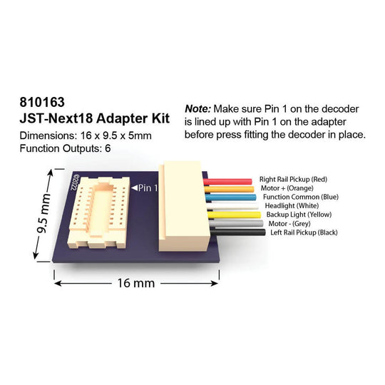 SoundTraxx, 810163, JST-Next18 Adapter Kit