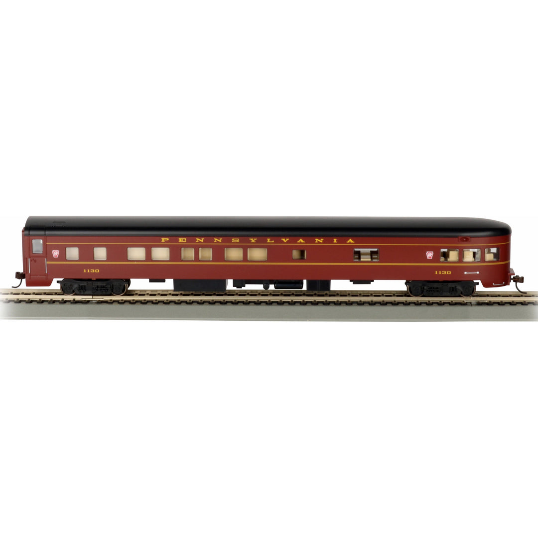 Bachmann, HO Scale, 14311, 85' Smooth Side Observation Car with Lighting, Pennsylvania Railroad, #1135