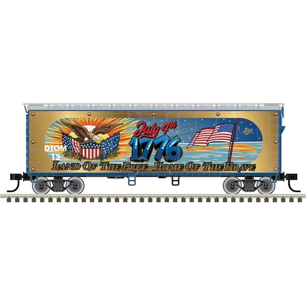 Atlas Trainman, HO Scale, 20007233, 40' Plug Door Box Car, 4th of July 2023 Holiday Special, EAGLE 76