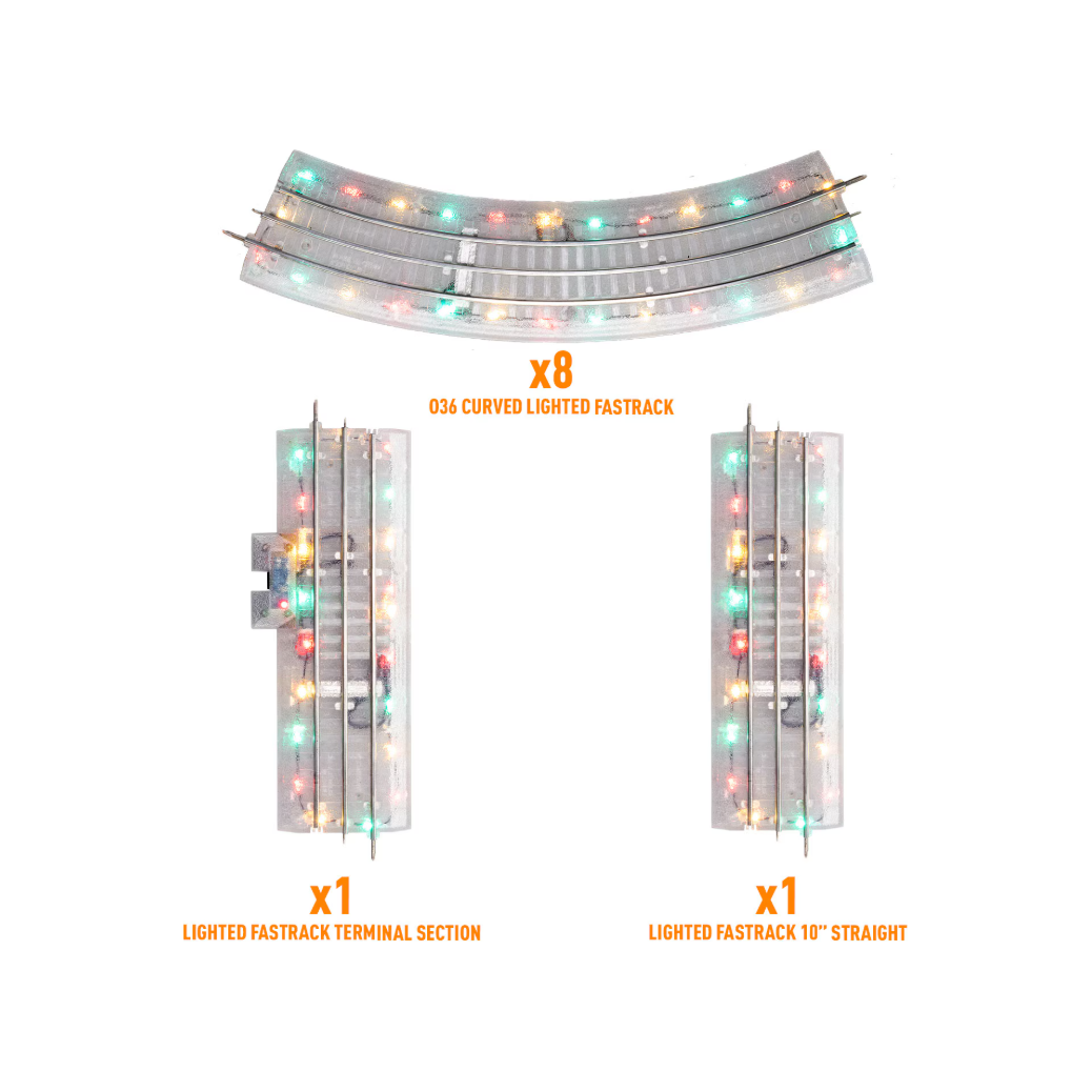 Lionel, O Scale, 2025080, FasTrack 40"x50" Lighted Oval Track Pack