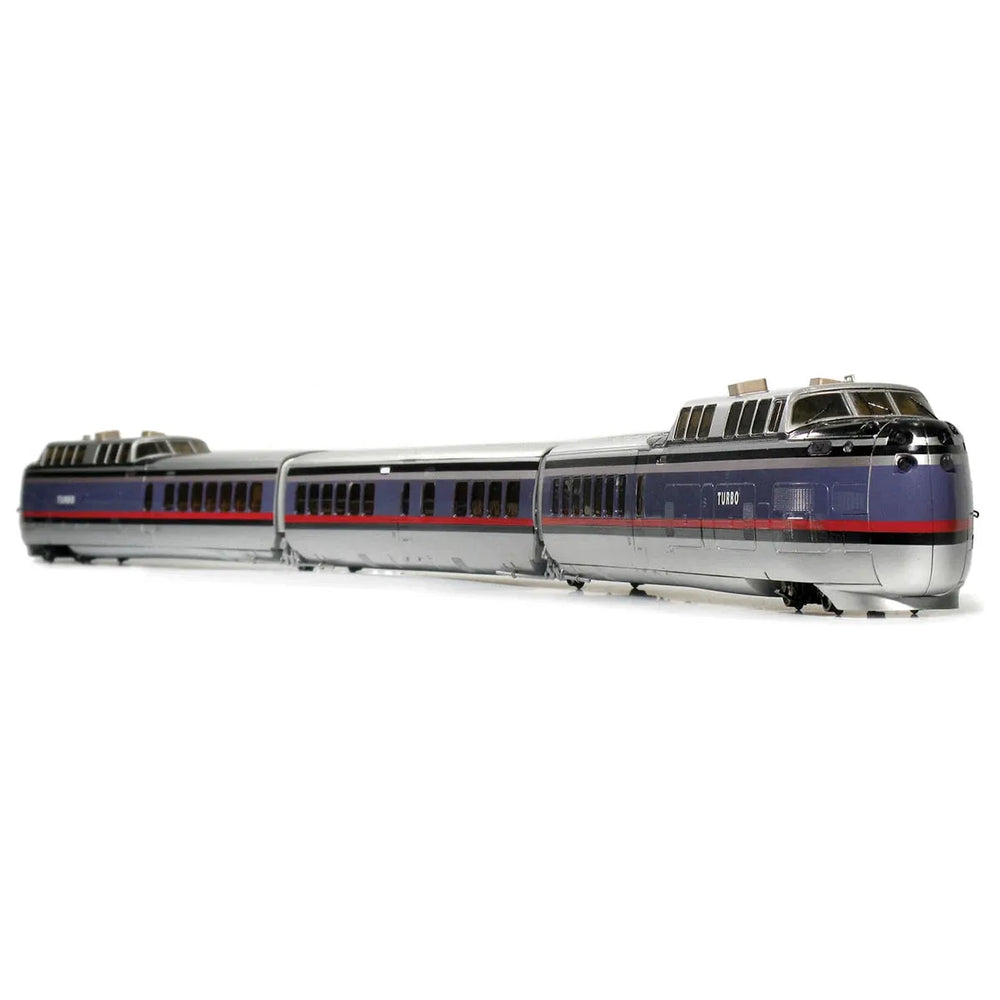 Rapido, 203502, HO Scale, UAC TurboTrain 3-Car Car Set, Penn Central/DOT, DCC and Sound