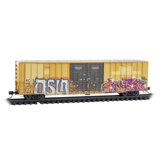 Micro-Trains, 123 44 150, N Scale, 60' High-Cube Boxcar, Kansas City Southern ex-TTX, # 112499, Weathered