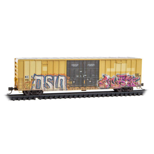 Micro-Trains, 123 44 150, N Scale, 60' High-Cube Boxcar, Kansas City Southern ex-TTX, # 112499, Weathered