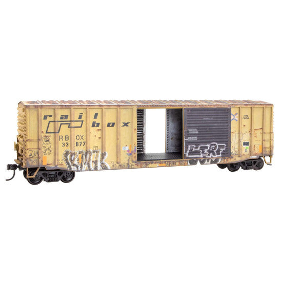 Micro-Trains, 5600-004, HO Scale, 50' Exterior Post Welded Steel Box Car, #33877, Weathered KIT