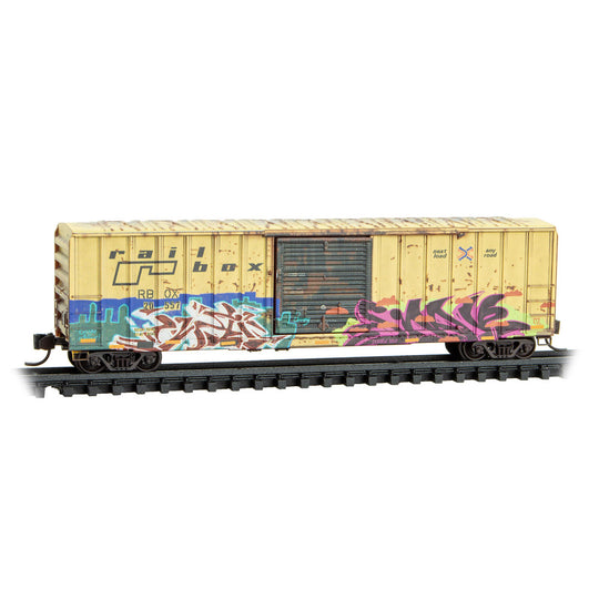 Micro-Trains, 983 05 099, N Scale, 50' Rib Side Boxcars, Weathered, 4-Pack