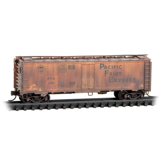 Micro-Trains, 983 05 098, N Scale, 40' Steel Ice Reefers, Pacific Fruit Express, Weathered, 2-Pack