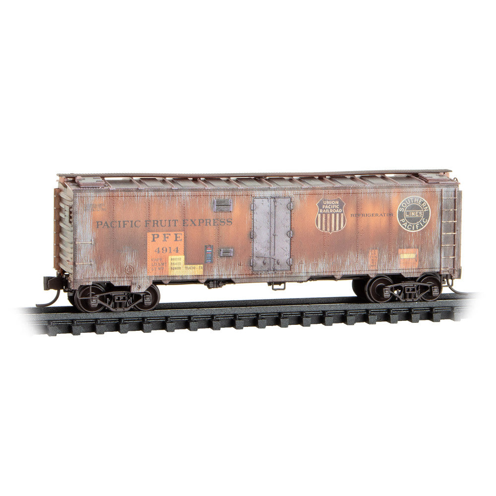 Micro-Trains, 983 05 098, N Scale, 40' Steel Ice Reefers, Pacific Fruit Express, Weathered, 2-Pack