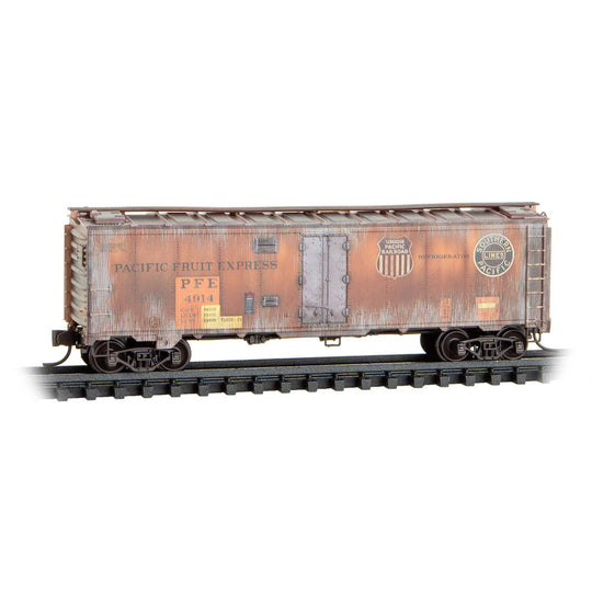 Micro-Trains, 983 05 098, N Scale, 40' Steel Ice Reefers, Pacific Fruit Express, Weathered, 2-Pack