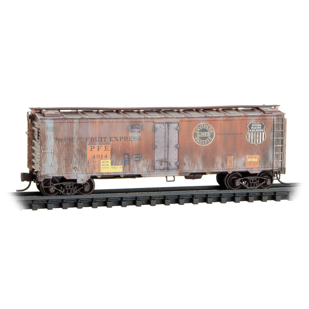 Micro-Trains, 983 05 098, N Scale, 40' Steel Ice Reefers, Pacific Fruit Express, Weathered, 2-Pack