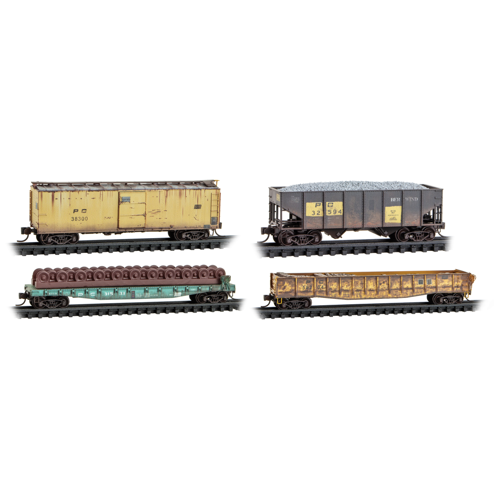 Micro-Trains, 983 02 283, N Scale, Maintenance of Way, Penn Central, 4-Pack