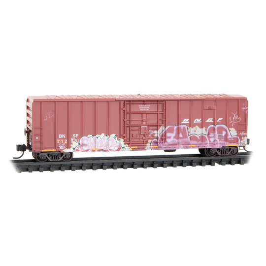 Micro-Trains, N Scale, 983 02 289, 50' Rib Side Boxcar, BNSF, Christmas Graffiti, 3-Pack
