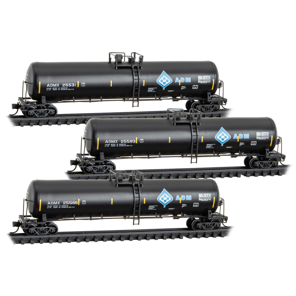 Micro-Trains, N Scale, 983 00 241, 56' General Service Tank Car, ADM, 3-Pack