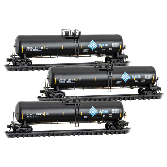 Micro-Trains, N Scale, 983 00 241, 56' General Service Tank Car, ADM, 3-Pack