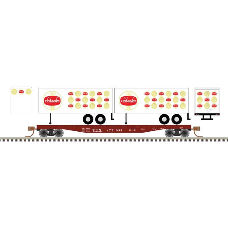 Atlas, N Scale, 50006515, HO Scale, Flat Car with 24' Trailers, TTX, Schaefer, #475096