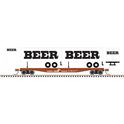 Atlas, N Scale, 50006518, HO Scale, Flat Car with 24' Trailers, Conrail, Beer, #700922