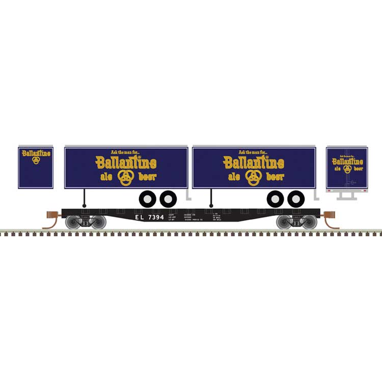 Atlas, 50 006 503, N Scale, Flat Car with 24' Trailers, Earie Lackawanna, Ballantine, #7394