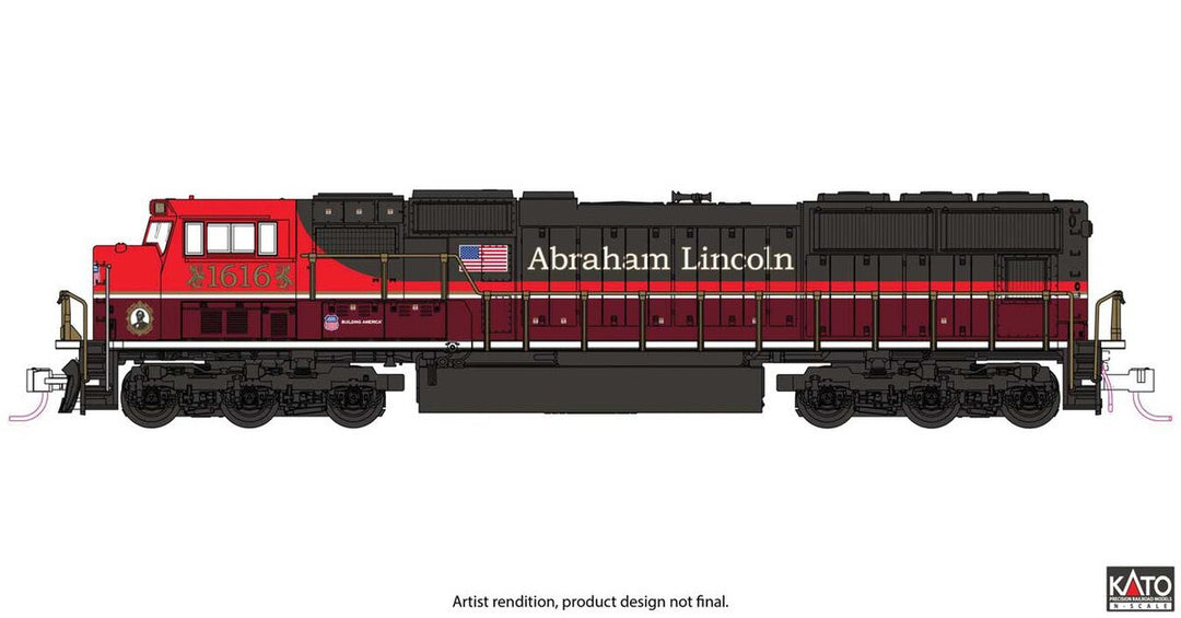 Kato, 176-1616S, N Scale, SD70M Flat Radiator Diesel Locomotive, UP, #1616 "Abraham Lincoln", DCC & Sound Equipped