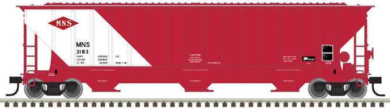 Atlas, 50 005 928, N Scale, Thrall 4750 3-Bay Covered Hopper, Minneapolis, Northfield and Southern, #3183 (red, white)