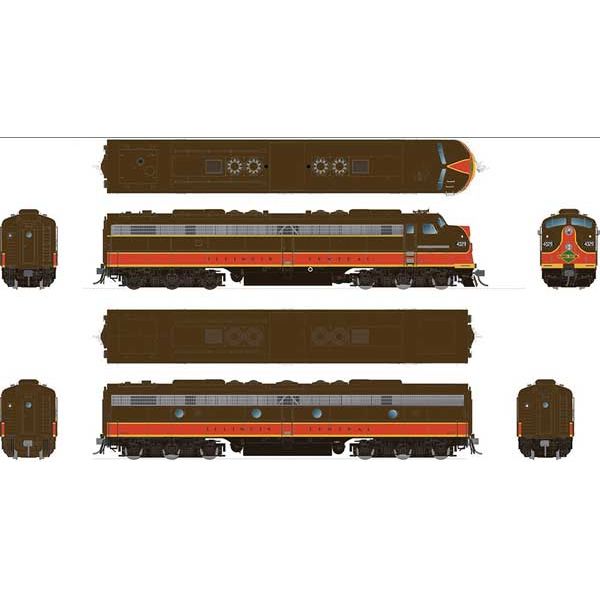 Rapido, HO Scale, 28524, EMD E8A/B Set, Illinois Central, #4029/4104