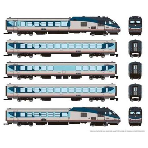 Rapido, 525505,  N Scale, RTL Turboliner Set, Phase V, Amtrak, DCC & Sound