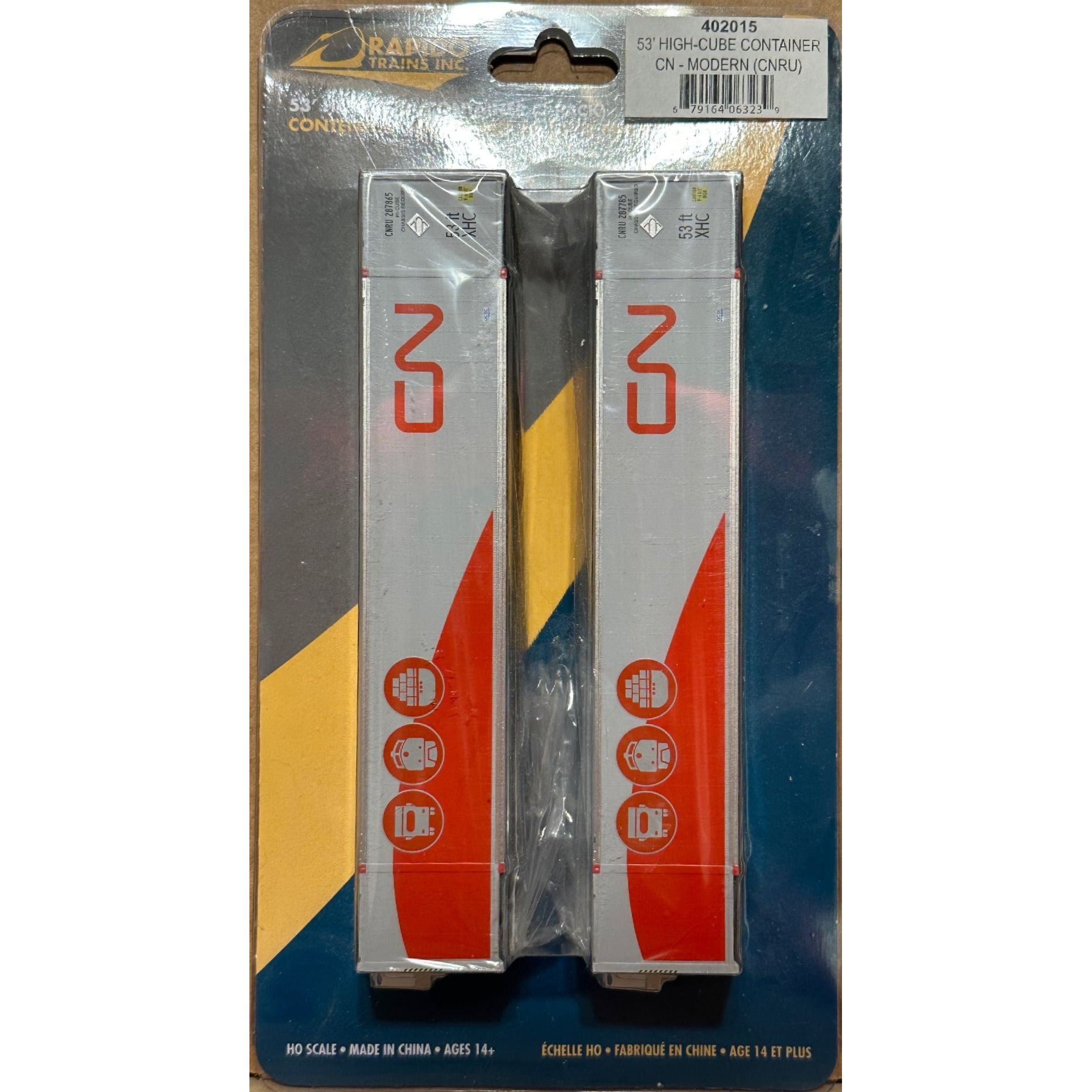Rapido, 402015, HO Scale, 53ft Hi-Cube Containers, CN - Modern (CNRU)