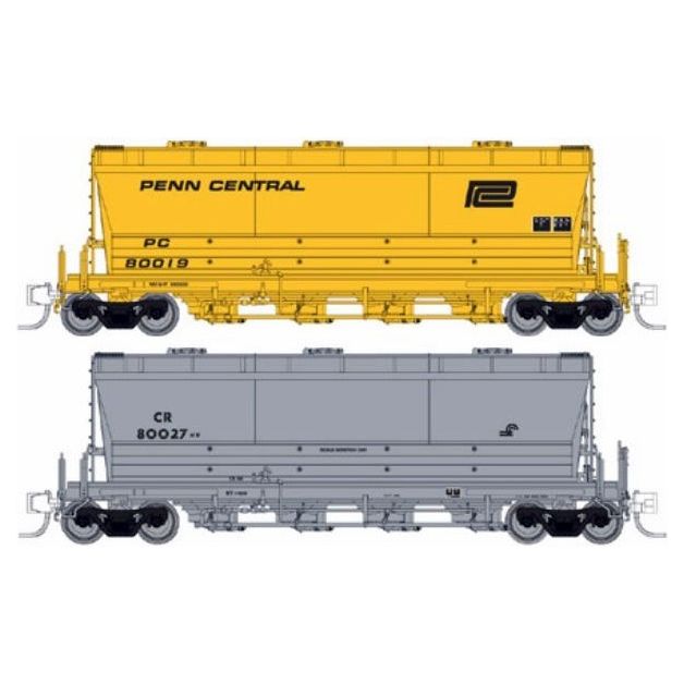 Rapido N 533009 Flexi-Flo Hoppers (Late) Scale Test Cars, Penn Central/Conrail (2)