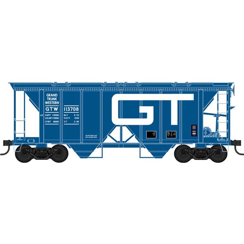 Bowser, HO Scale, 42754, 70-Ton 2-Bay Covered Hopper, Grand Trunk, #113739
