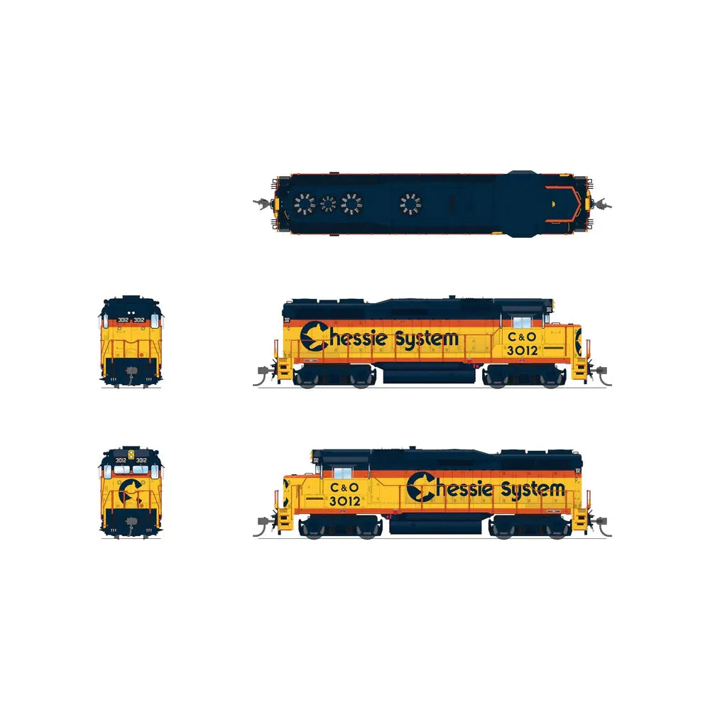 Broadway Limited Imports, HO Scale, 7567, EMD GP30, C&O, #3012