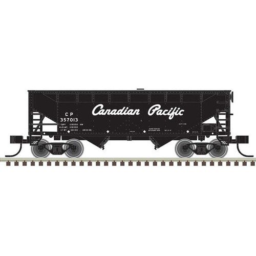 Atlas, 50006122, N Scale, 2-Bay Offset Hopper - Flat End, with coal load, Canadian Pacific, #357018