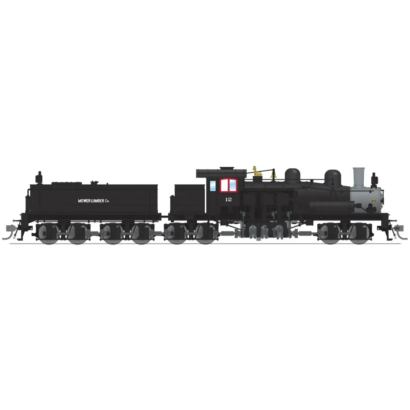 Broadway Limited Imports, 7822, HO Scale, Class D 4-Truck Shay, Mower Lumber Company, #12, Paragon4 Sound/DC/DCC, Smoke