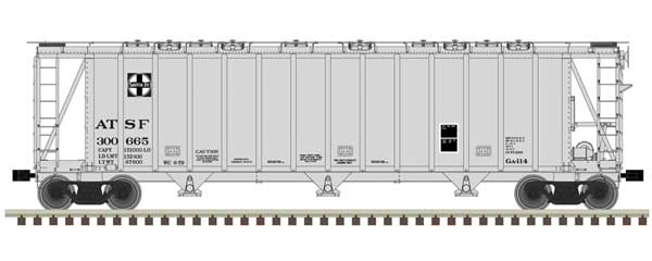 Atlas, N Scale, 50006337, General American 3500 Dry-Flo 3-Bay Covered Hopper, Santa Fe, #3000964