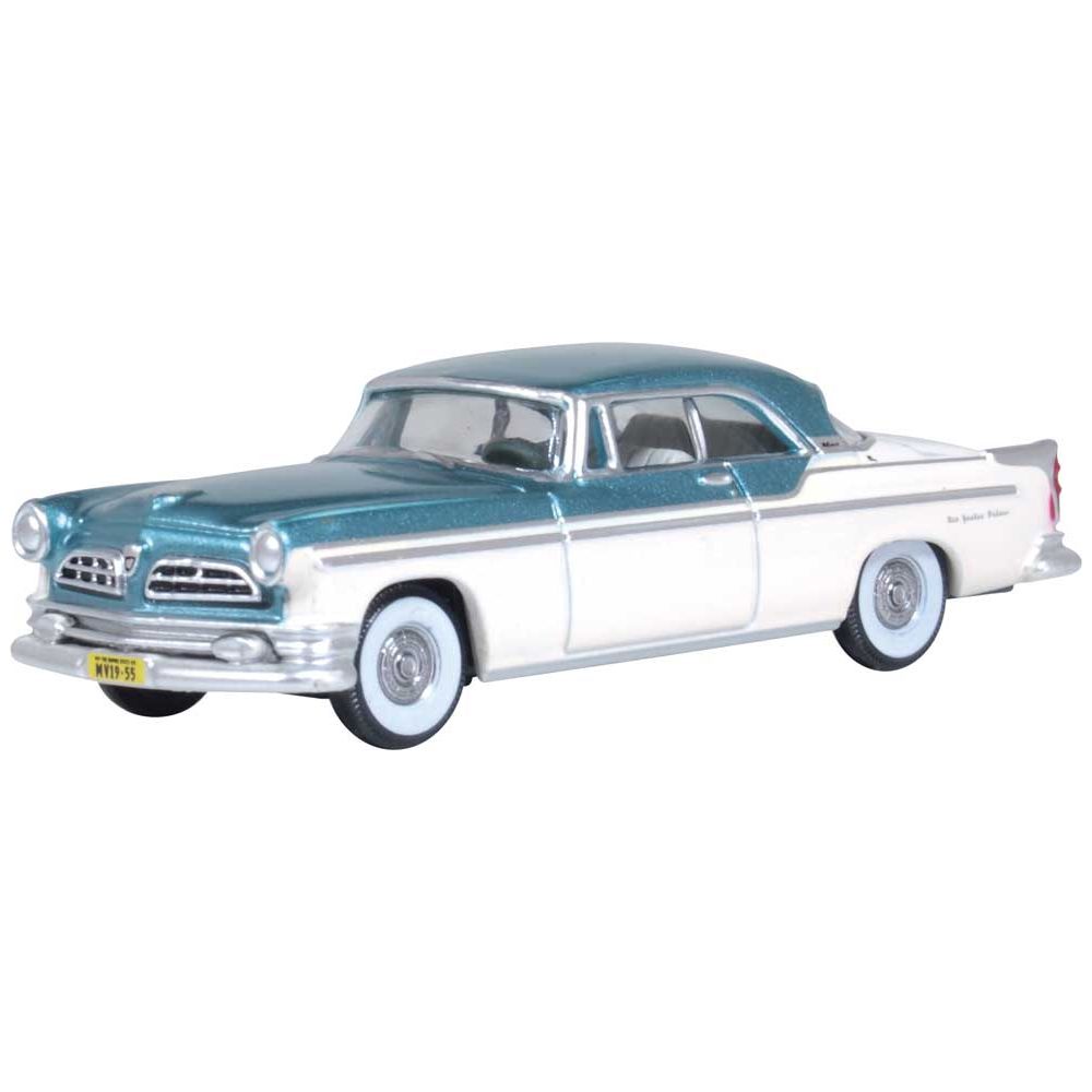 Oxford Diecast, 87CNY55004,  HO Scale, 1955 Chrysler New Yorker Deluxe St. Regis, Platinum, Jade Greed