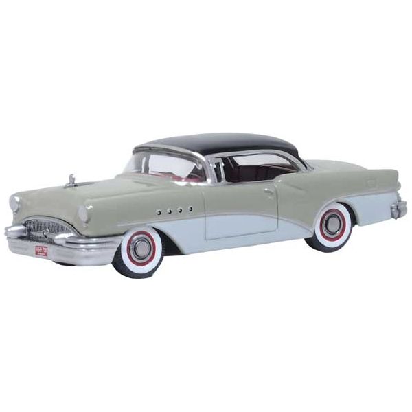 Oxford Diecast, 87BC55007,  HO Scale, 1955 Buick Century - Carlsbad Black, Windsor Grey, Dover White