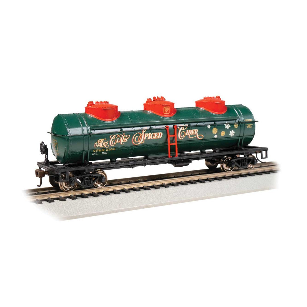 Bachmann HO Scale 17117 40' 3-Dome Tank Car, Mrs. Claus' Spiced Cider #2162