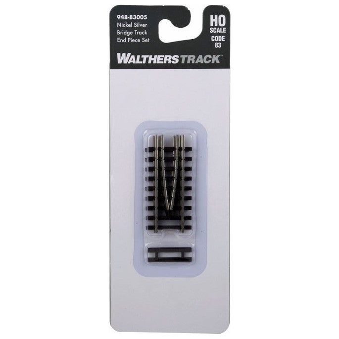 Walthers Track, HO, 948-83005, Code 83, Nickel Silver Bridge Track End Piece Set