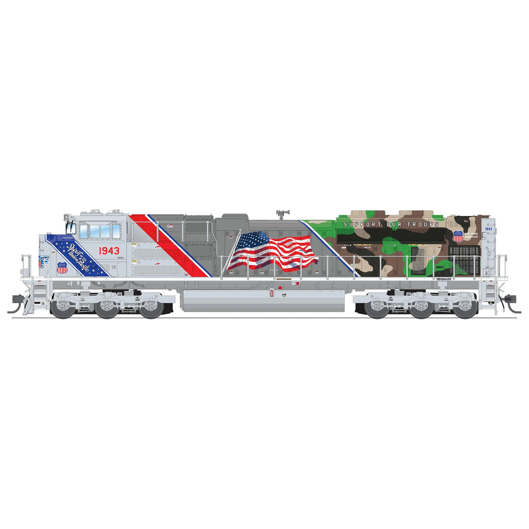 Broadway Limited Imports, 8683, HO Scale, EMD SD70ACe, UP, "Support Our Troup's" Paragon4, DCC and Sound and Smoke