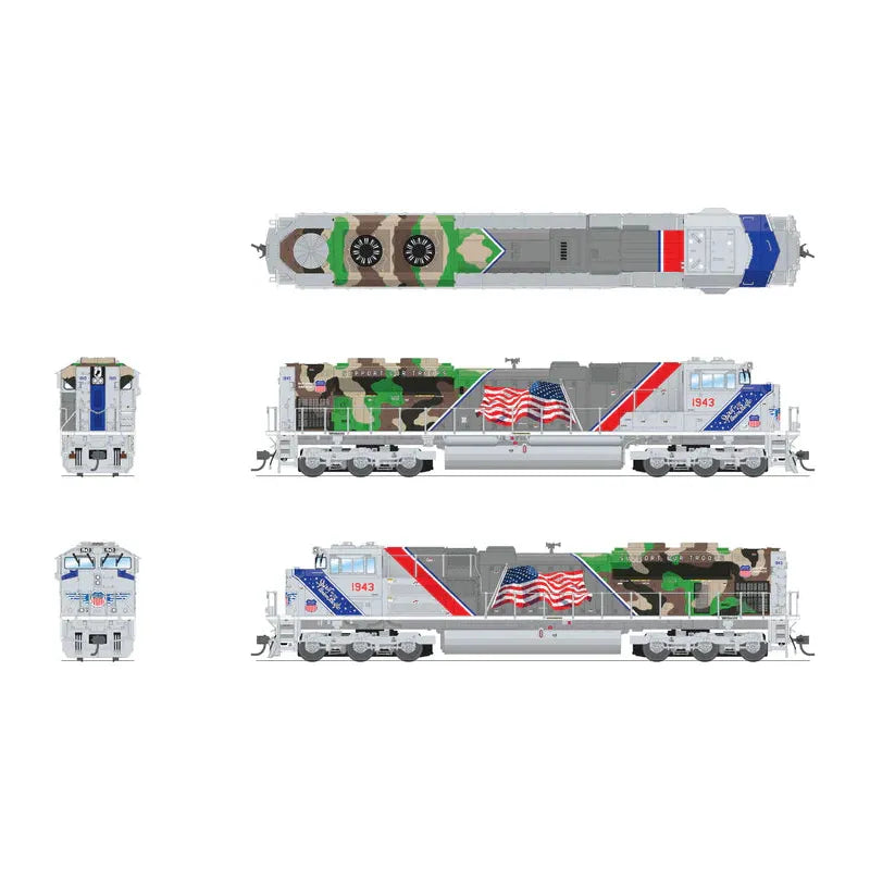 Broadway Limited Imports, 8683, HO Scale, EMD SD70ACe, UP, "Support Our Troup's" Paragon4, DCC and Sound and Smoke