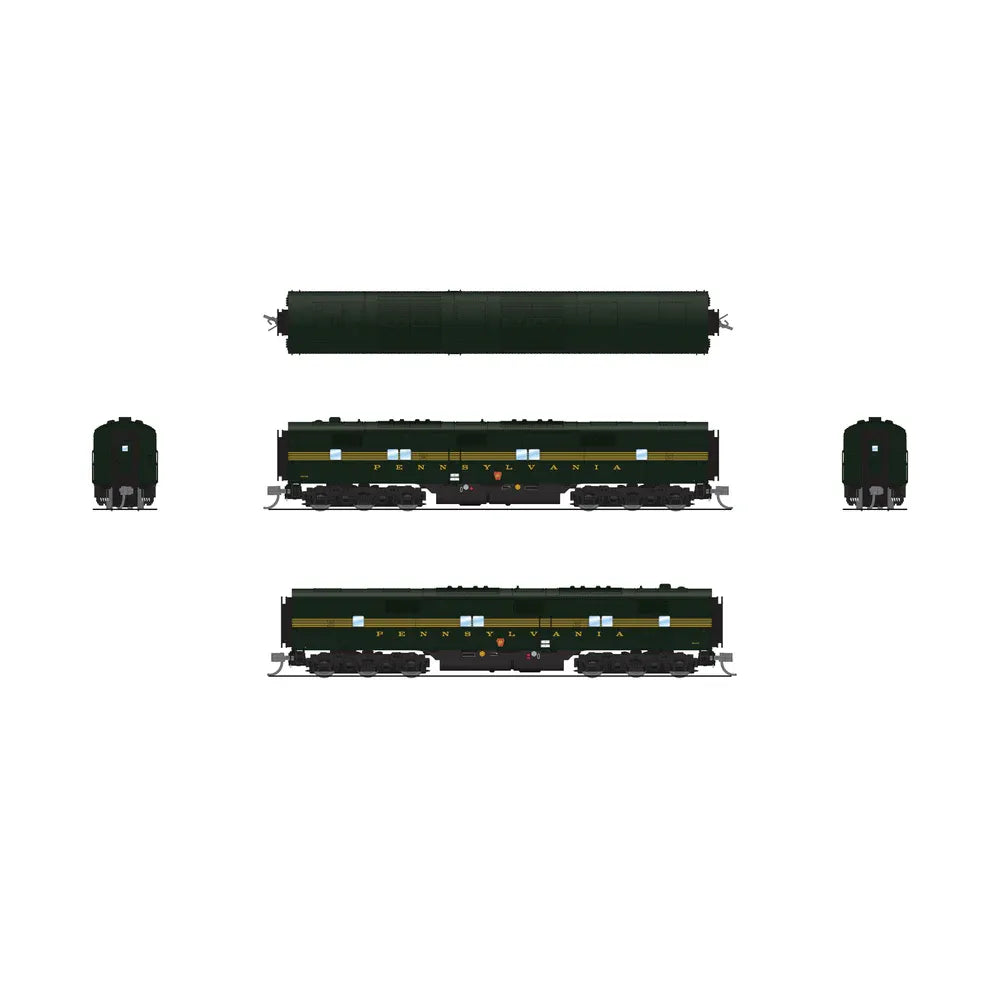 Broadway Limited, 8772, N Scale, EMD E7A/Unpowered B Set w/Sound & DCC - Paragon4(TM) -- Pennsylvania Railroad #5844A, 5844B (5-Stripe, Brunswick Green, yellow)