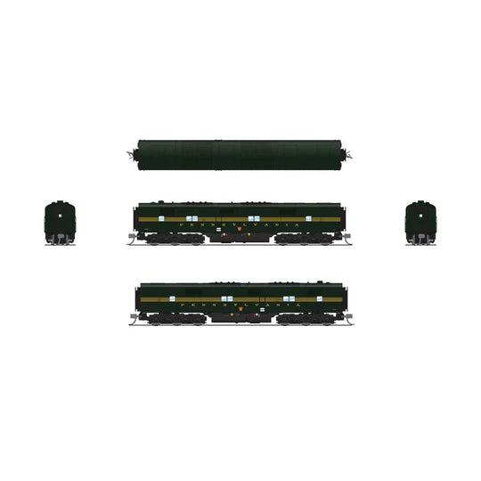 Broadway Limited, 8772, N Scale, EMD E7A/Unpowered B Set w/Sound & DCC - Paragon4(TM) -- Pennsylvania Railroad #5844A, 5844B (5-Stripe, Brunswick Green, yellow)