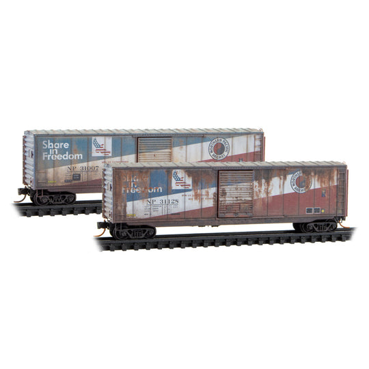 Micro-Trains by Atlas, 983-105 109, N Scale, Share in Freedom, Weathered, 50' Standard Boxcar w/o Roofwalk